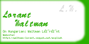 lorant waltman business card